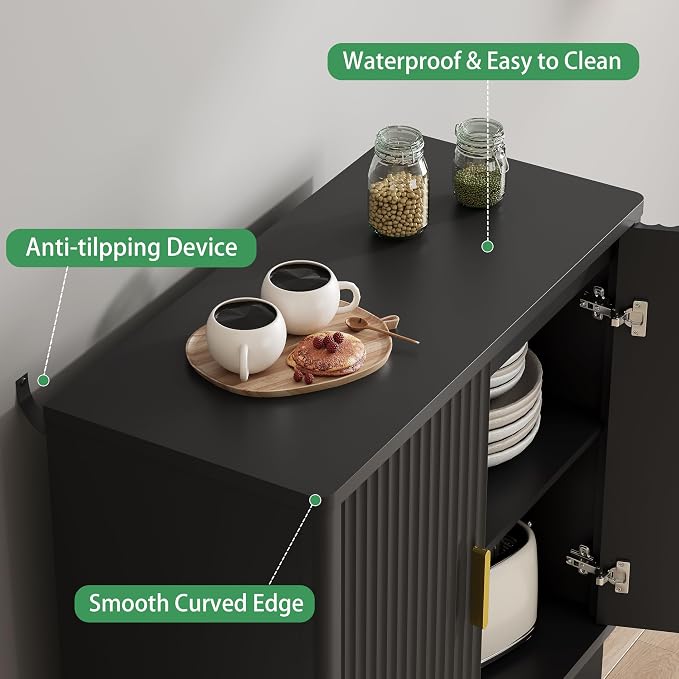 Xixini Fluted Buffet Sideboard Cabinet - Image 5