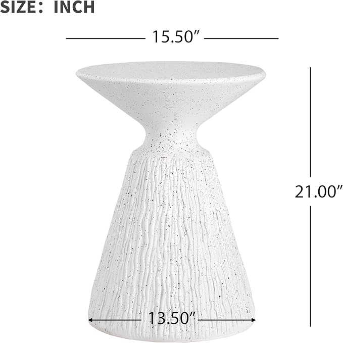 White Marble Speckled Side Table - Image 2