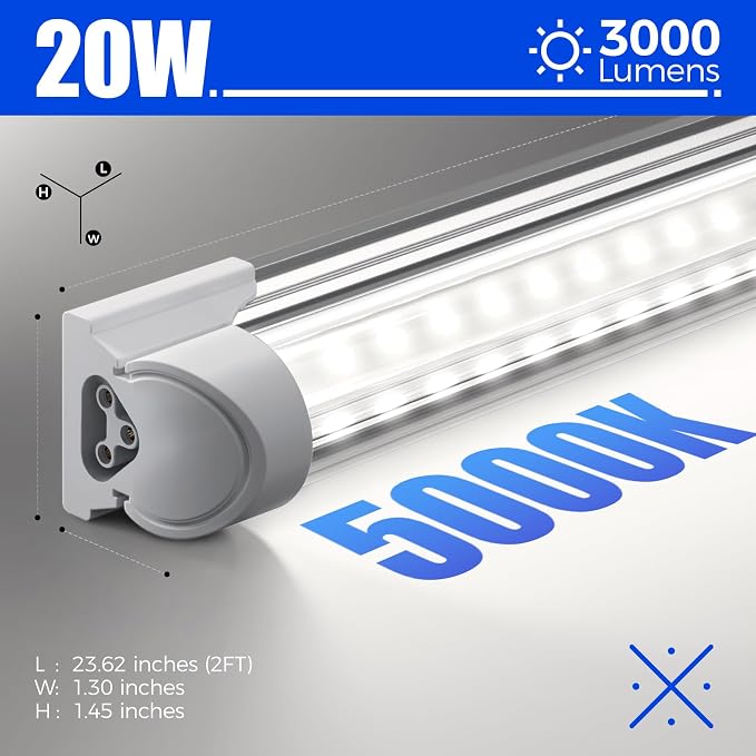 Barrina 5000K 2FT LED Shop Light, T8 Shop Lights - Image 7