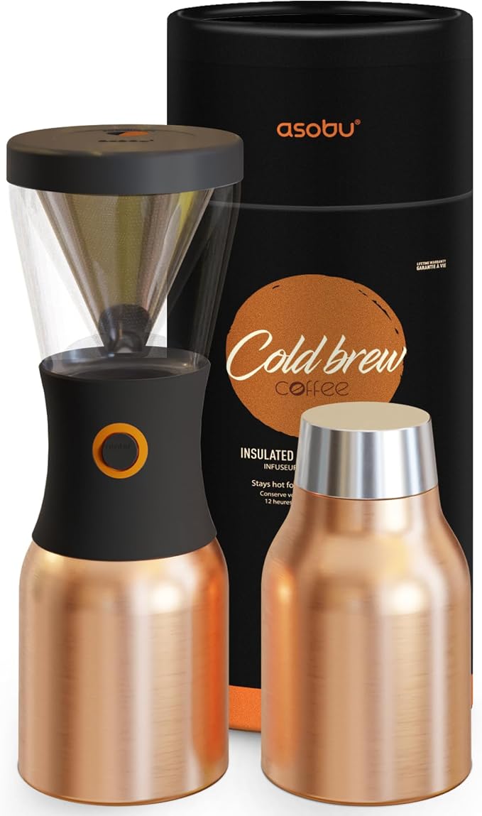 asobu Cold Brew Coffee Maker, Award-Winning 40oz Insulated Cold Brew Brewer by Asobu