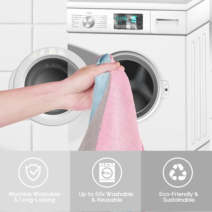 HONOVA Microfiber Cleaning Cloth Roll 90 Pack, Tear Away Microfiber Towels - Image 7