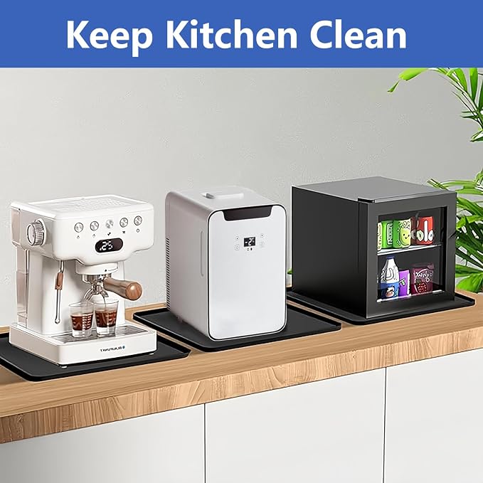 Mini Fridge Mat, 19.7x19.7x0.6 Inch Silicone Protective Drip Tray - Image 4