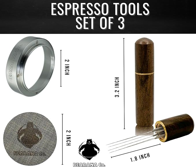 Coffee Espresso Accessories Kit: 51mm Dosing Funnel Ring, WDT Needle Distributor - Image 5