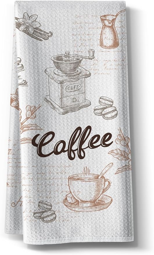 Funny Joked Coffee Kitchen Towels, Bar Dishcloth, Absorbent Drying Hand Rags by Hcaredee