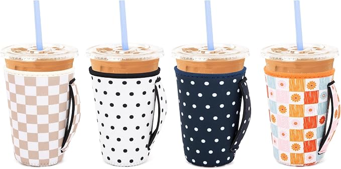 4 Pack Neoprene Cup Sleeves by Snowso