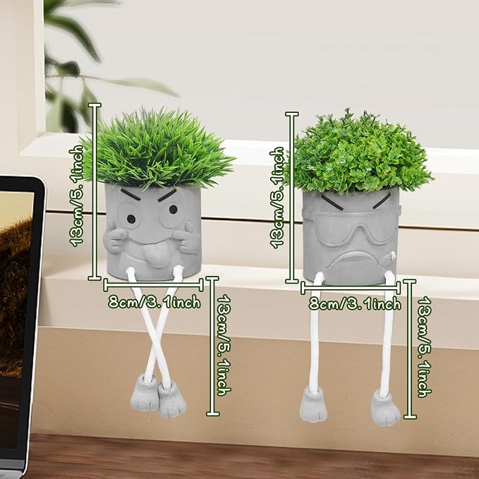 MAKHOT 2 Pack Cute Artificial Succulent Plants - Image 6