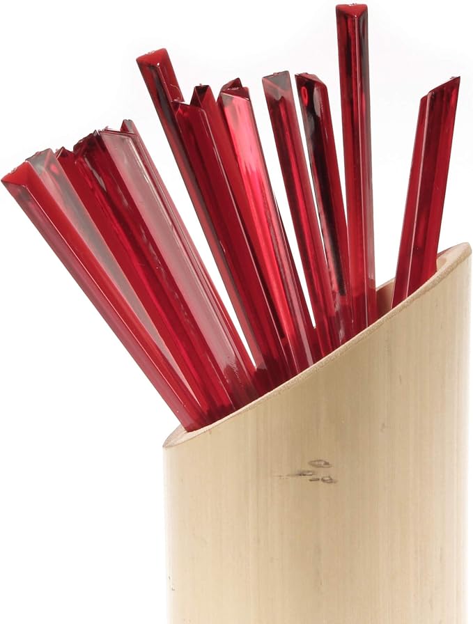 BambooMN - Triangular Prism Plastic Fruit Appetizer Cocktail Pick 3.5" - Red - - Image 3