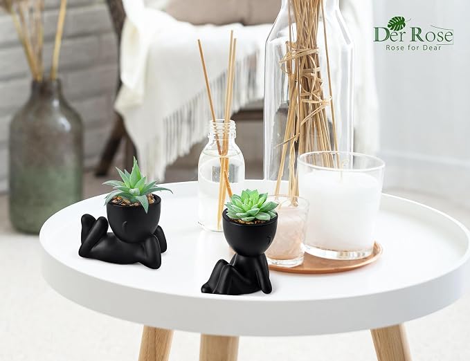 Der Rose 2 Pack Fake Plants Succulent Plants Artificial - Image 6