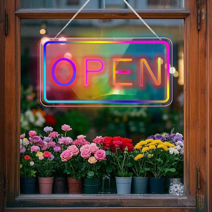 16"x9" Multi Color LED Open Sign by Unknown