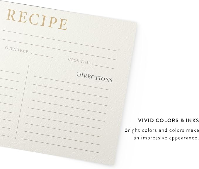 Dashleigh Elegant Recipe Cards 4x6 Double Sided, 50 Pack Thick Cardstock - Image 4