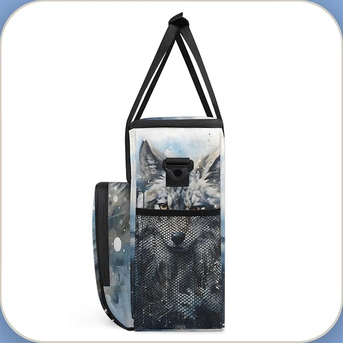 Cool Wolf Coffee Maker Carring Bag, Large Insulated Storage Organizer Case Tote - Image 4