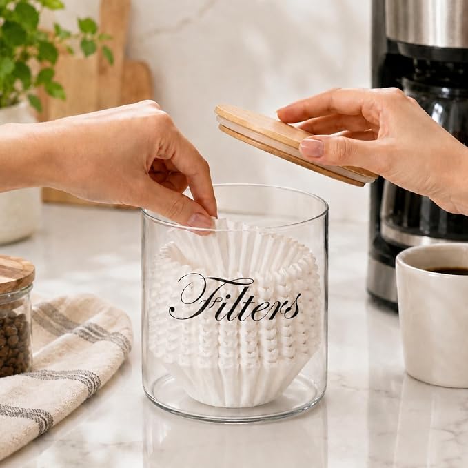 Coffee Filter Holder, Glass Storage Basket Container - Image 9