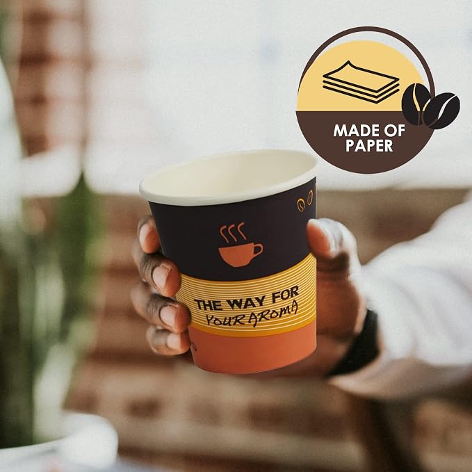 PAMI Disposable Coffee Cups, Single-Use Paper Cups, To-Go Hot Beverage Cups - Image 2