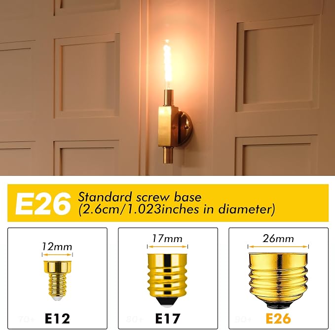 Dimmable E26 40 Watt Tubular Light Bulbs, 4W T10 LED Light Bulbs, 2200K Soft - Image 6