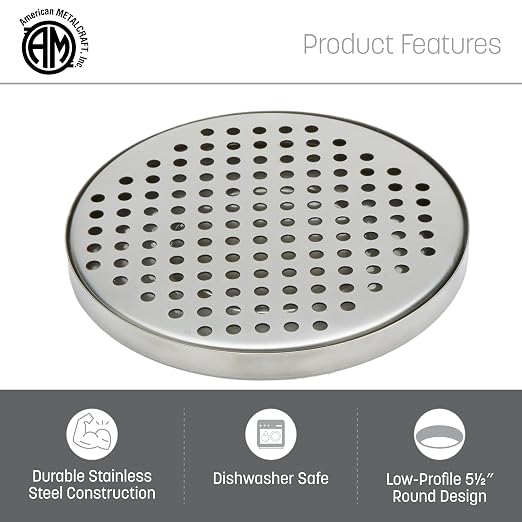 American Metalcraft DT3 Stainless Steel Drip Tray, 5.5"L x 5.5"W x 0.37"H - Image 3