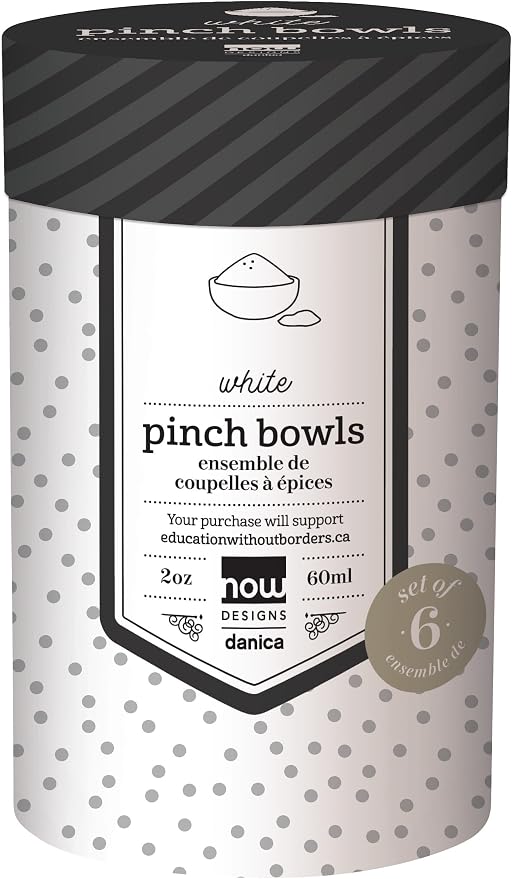 Now Designs White Ceramic Pinch Bowl Set, Soy Sauce Dish, 2 oz - Image 3