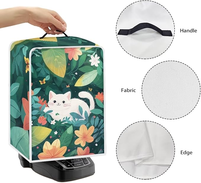 Cat Green Leaves Coffee Machine Covers Anti Dust Covers - Image 6
