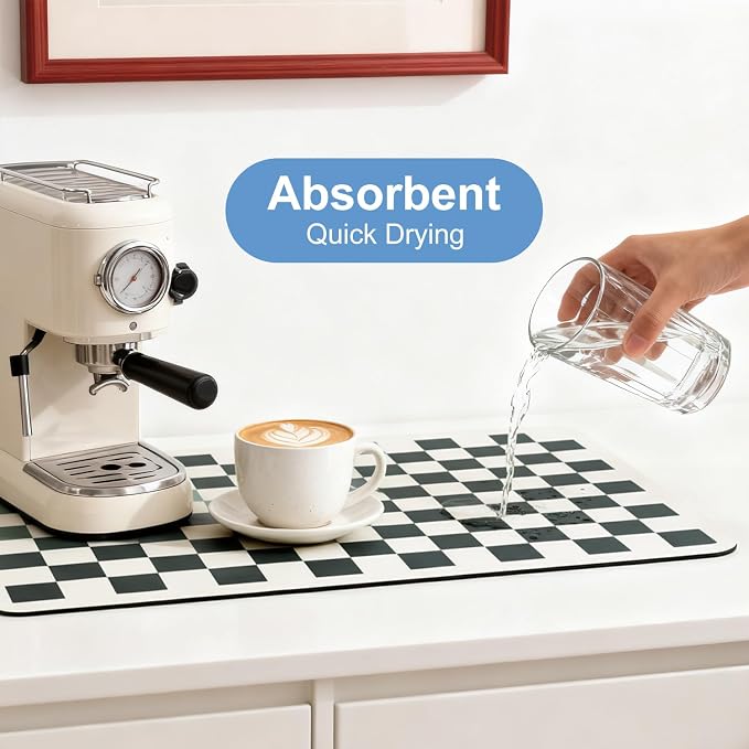 Clinuse Coffee Mats, Quick Dry Mat, Diatomite Absorbent Aesthetic Large Drying - Image 8