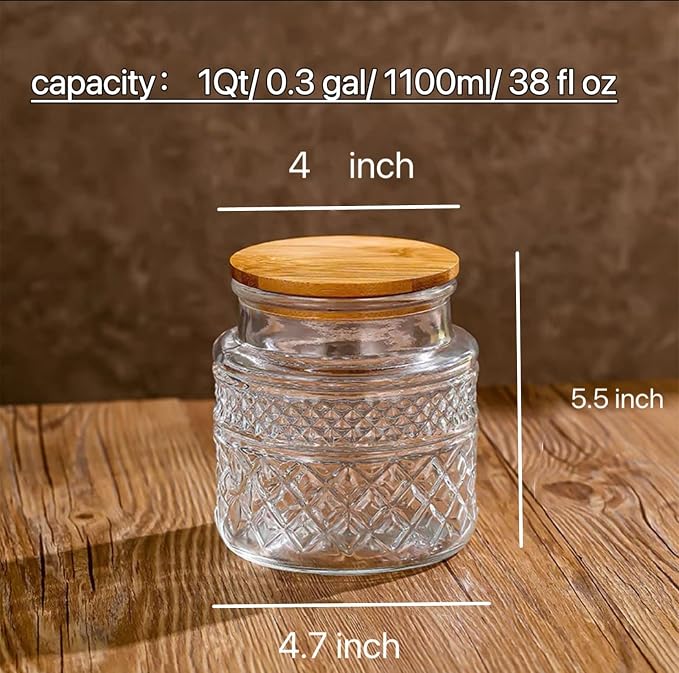 Prettidecor Glass Storage Jar, 38 FL OZ, Food Canisters - Image 6