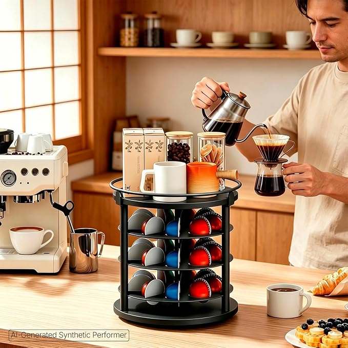 YATINEY Coffee Pod Holder for K Cup, 4 Tier Holder for Vertuo, Coffee Pod - Image 3