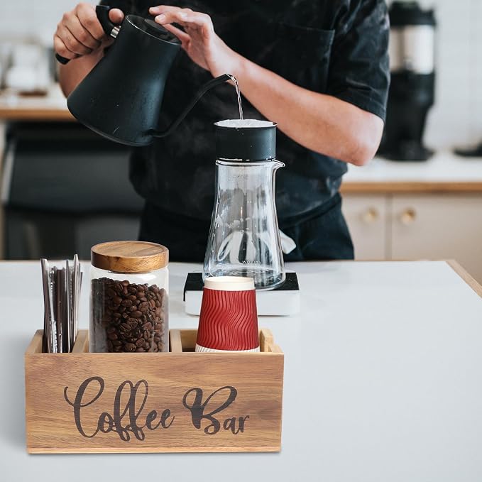 Acacia Wood Station Organizer, Coffee Station Organizer - Image 6