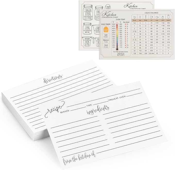 Dahey Double Sided Recipe Cards 4x6 by Dahey