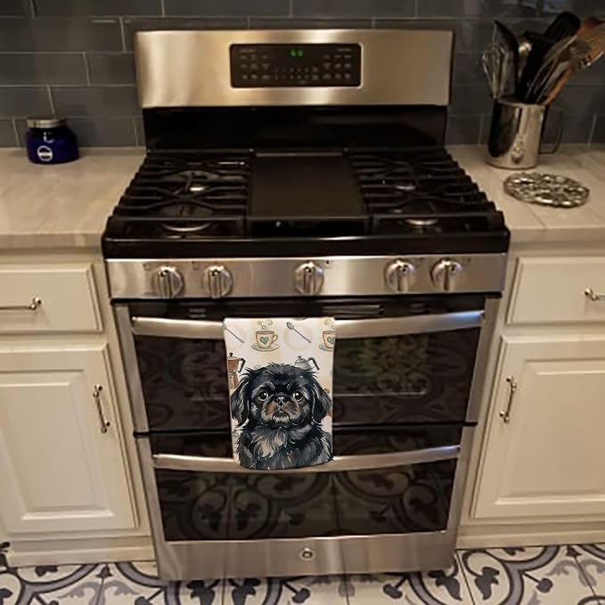 Caroline's Treasures Black Pekingese Coffee Bar Kitchen Towel Velour Plush - Image 5
