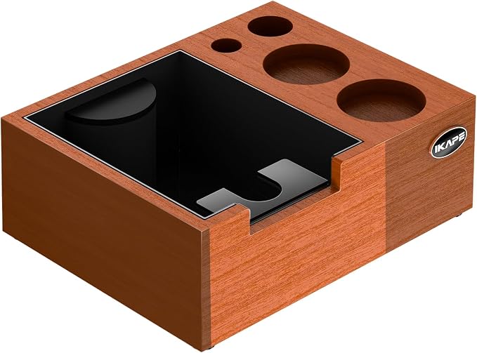 IKAPE 51/53/54/58mm Espresso Knock Box, Sandywood Coffee Station, Tamper Tools by IKAPE