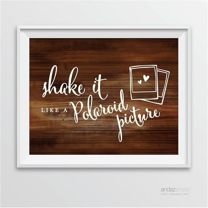 Andaz Press Wedding Party Signs, Rustic Wood Print, 8.5-inch x 11-inch by AndazPress