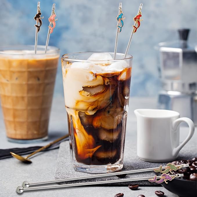6 Pcs Cocktail Stirrers Swizzle Sticks Stainless Steel 7.5" Coffee Beverage - Image 5