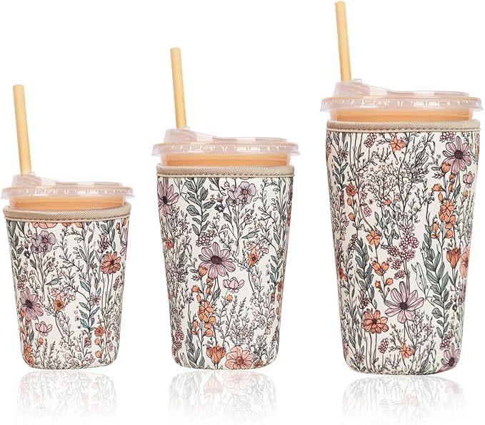 Reusable Insulated Neoprene Iced Coffee Cup Sleeve, Durable Drink Sleeve by Unknown