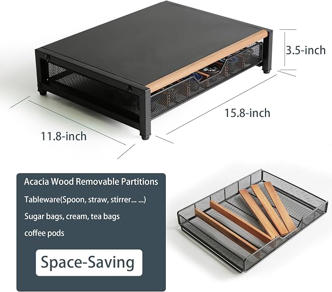 WILDMOS Coffee Pod Drawer, Coffee Station Organizer - Image 3