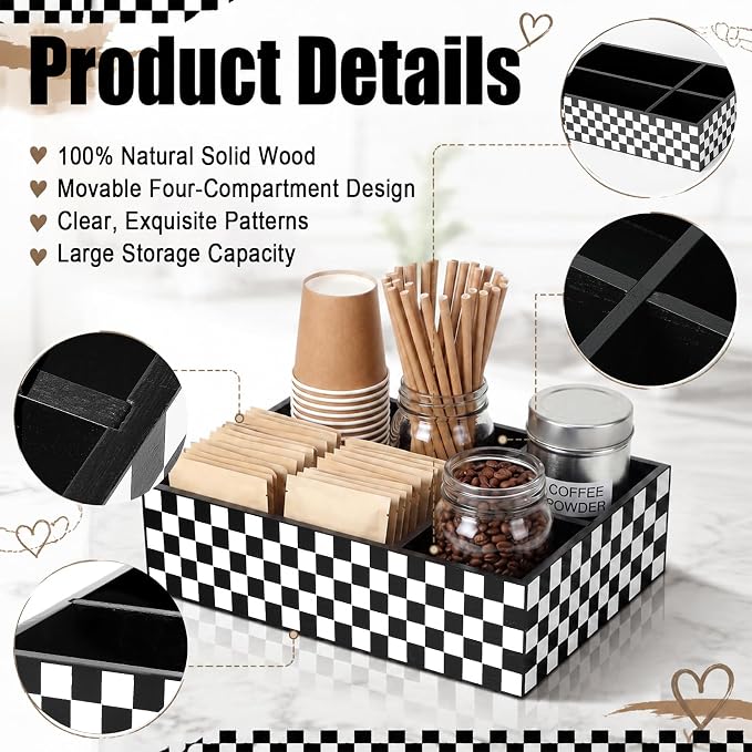 Checkered Coffee Station Organizer Pods Holder - Image 5