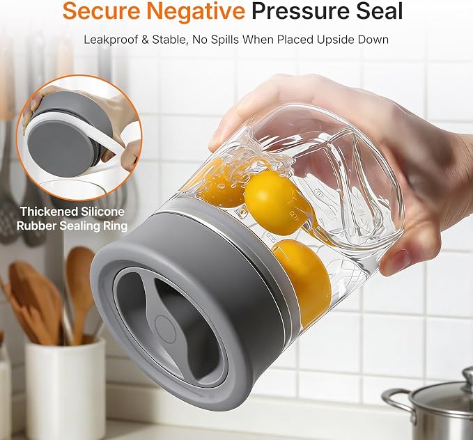 2-Pack Airtight Mason Jar with Silicone Ring, Upgraded Glass Storage Jars with - Image 4