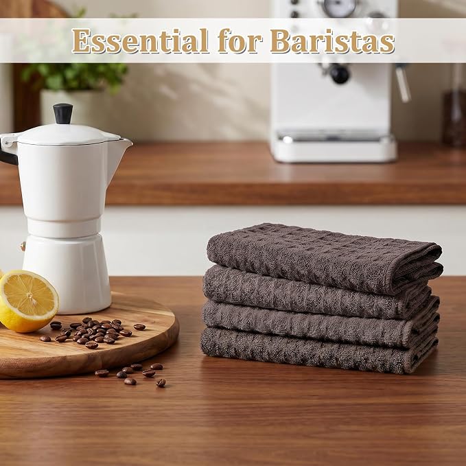 4 Pcs Barista Microfiber Cloths, Waffle Weave Microfiber Towel, Professional - Image 6