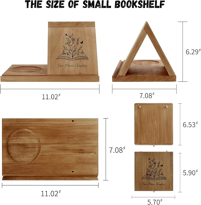 LITIVY Wooden Triangle Bookmark, Small Bookshelf - Image 5