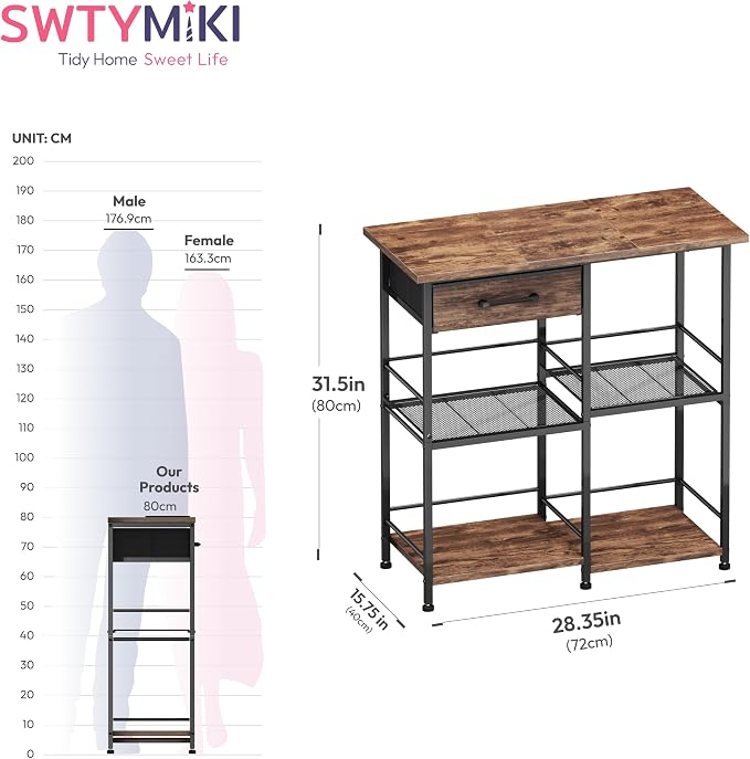 SWTYMIKI Bakers Rack with Storage - Image 2