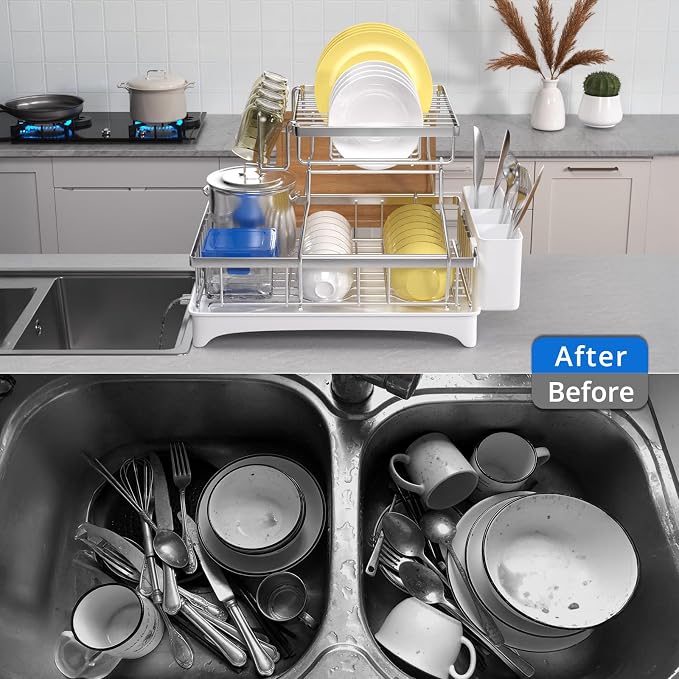 Godboat 2-Tier Dish Drying Rack - Image 7