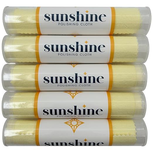 Sunshine 5 Polishing Cloths Jewelry Cleaner Tube Silver Brass Gold Copper by RosenthalCollection