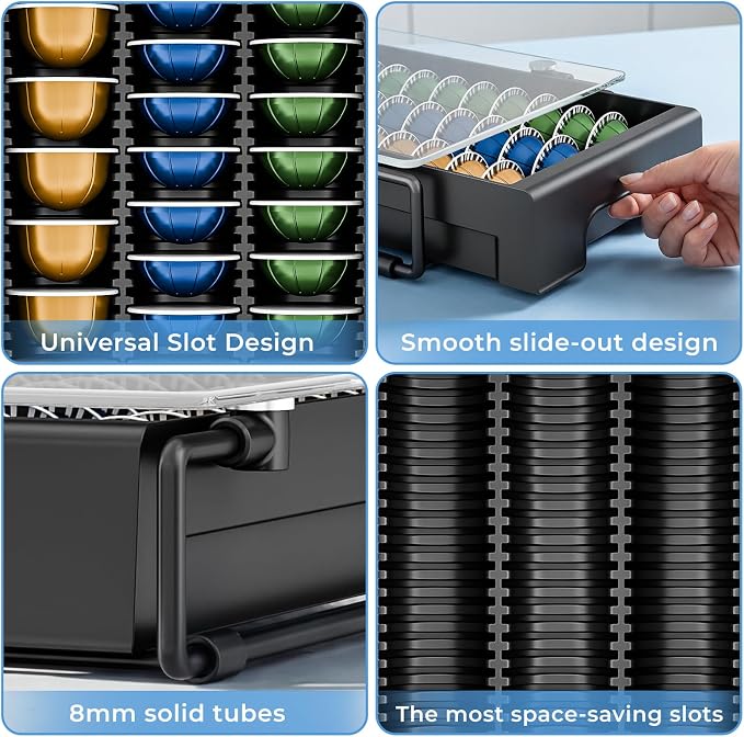 EVERIE Crystal Tempered Glass Organizer Drawer Holder Compatible - Image 5