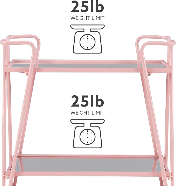 Gina Pink Mid-Century Bar Cart - Image 14