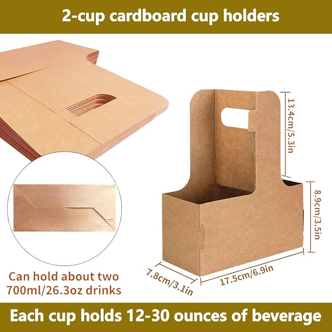 50PCS 2 Cup Disposable Drink Carrier - Image 3