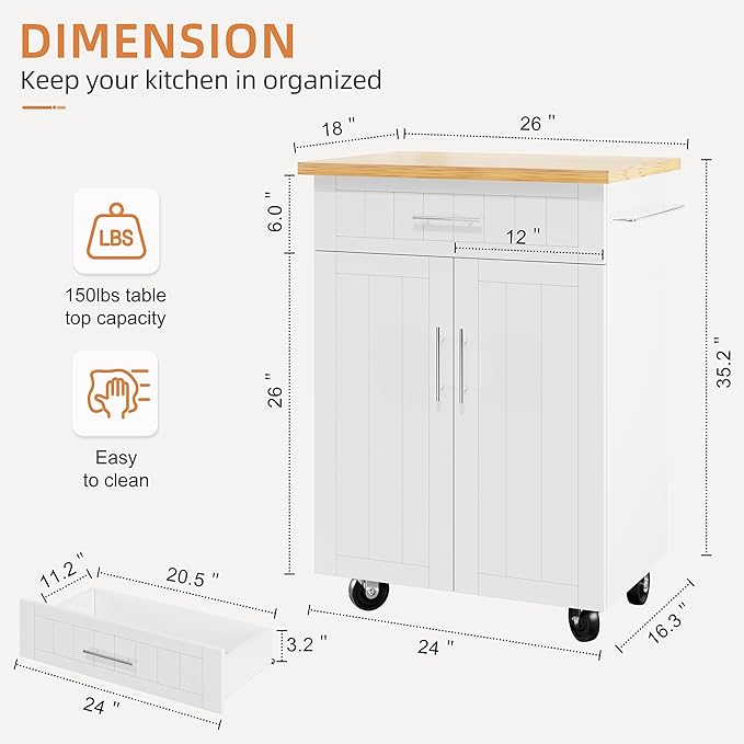 Shintenchi Kitchen Island cart - Image 3