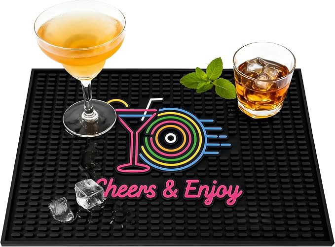 Neon Tiki Black Bar Mat 18 x 12 Inch by ZJWZLG