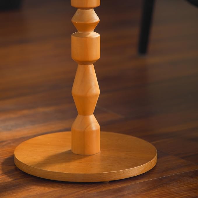Small Round Side Table in Light Oak, Mid-Century Modern End Table - Image 7