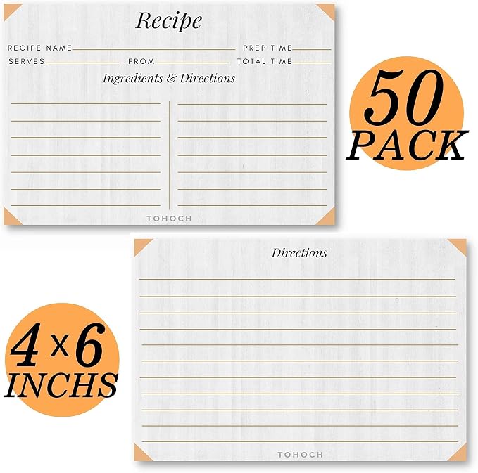 Blank Recipe cards 4x6 Inches Double Sided, 30 Pack Large Writing Space Vintage - Image 2