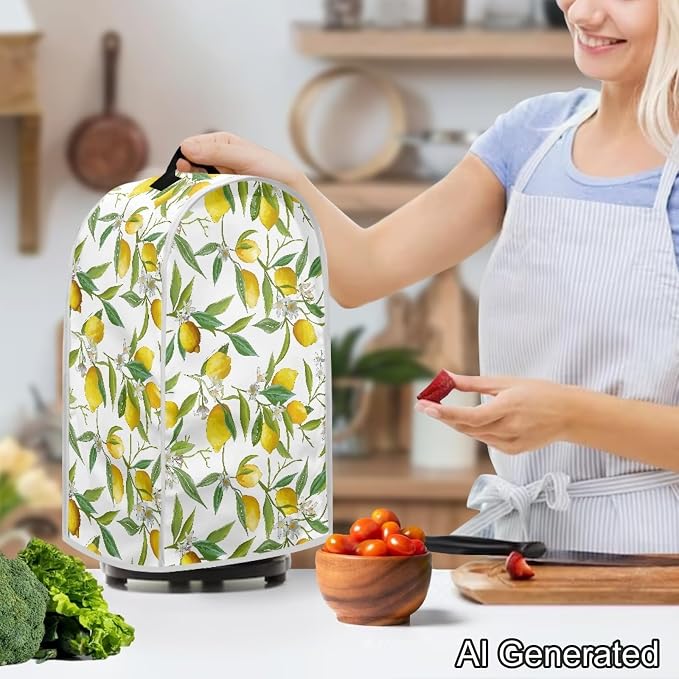 Yellow Lemon Blender Dust Cover, Anti Fingerprint Polyester Stand Mixer or - Image 3