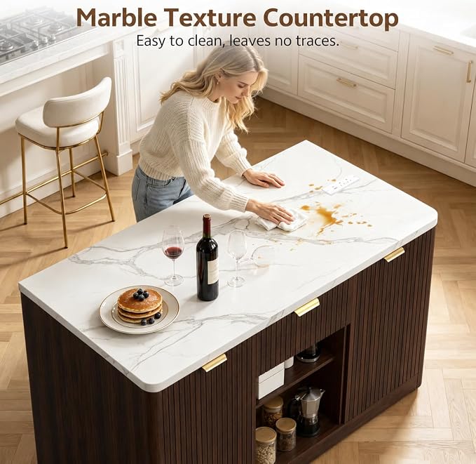 Marble Top Kitchen Island - Image 7