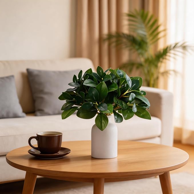 12 Inch Artificial Plant Indoor, Small Fake Plants Eucalyptus Stems - Image 9