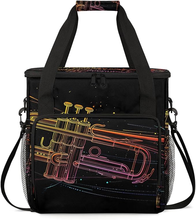 Instrument Music Trumpet Coffee Maker Carring Bag, Large Insulated Storage by Home